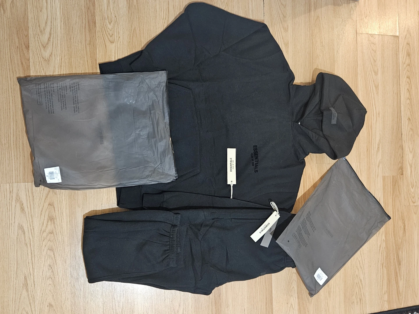 Essentials Hoodie and pant Set - Black
