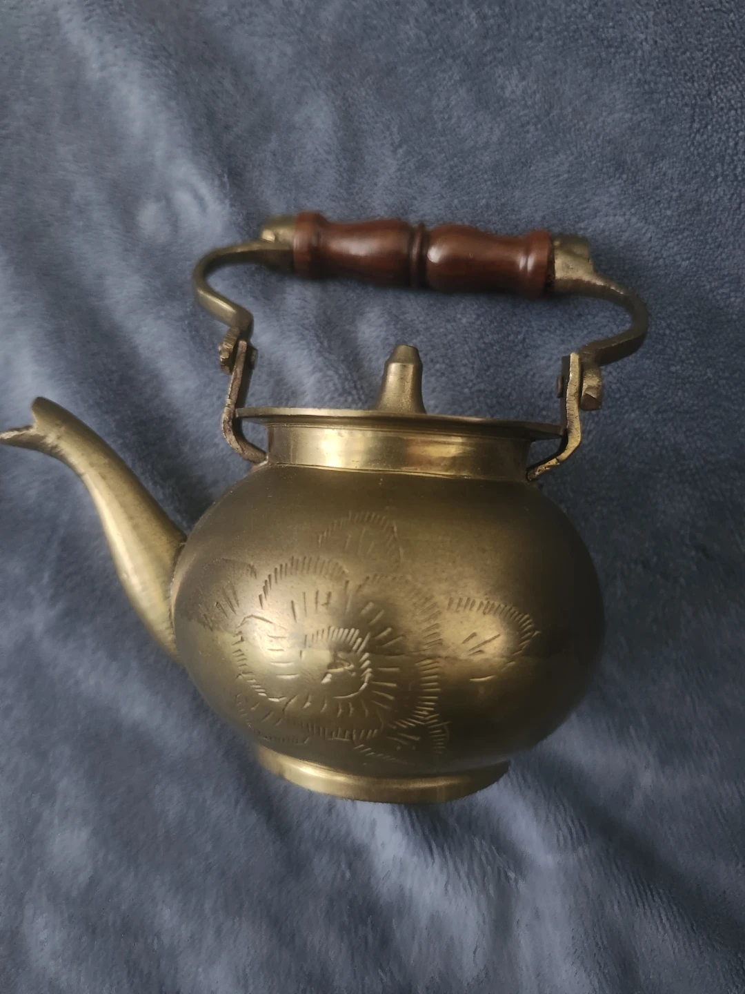 Vintage  Miniature Brass Teapot - photo 2