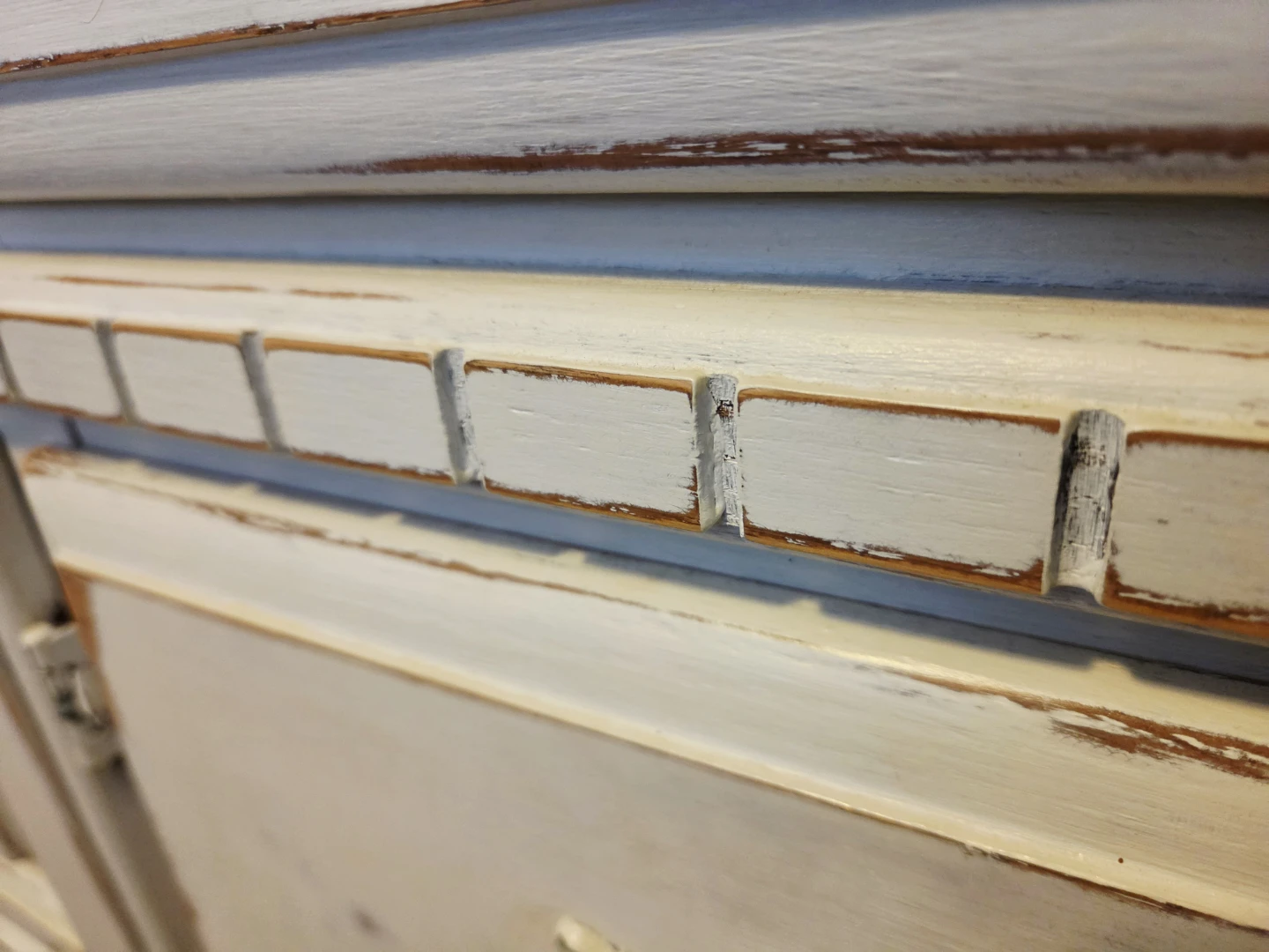 Vintage White Wood Credenza Dresser - photo 3