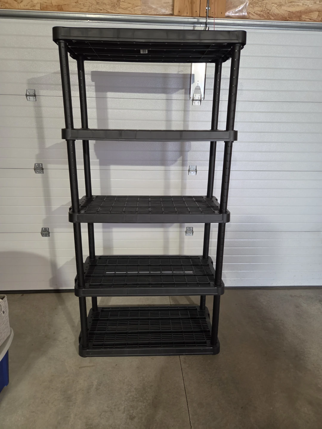 5-Tier Black Plastic Shelving Unit