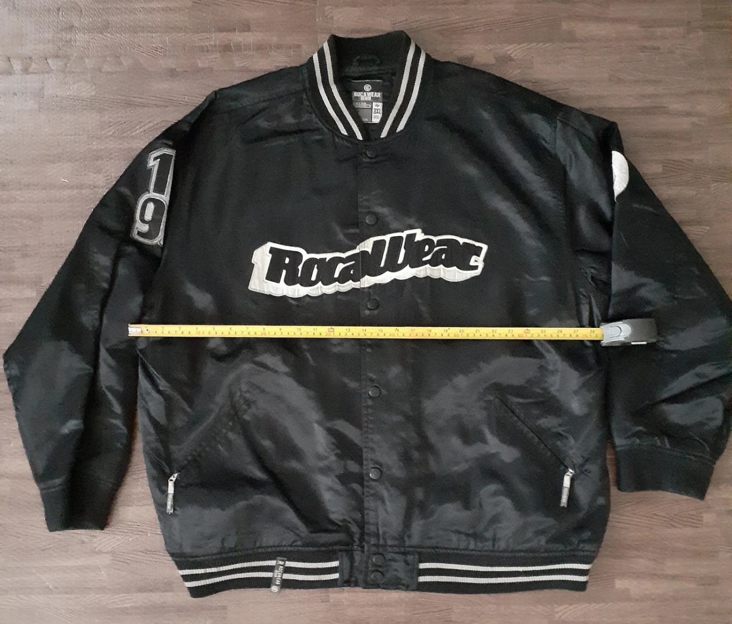 Rocawear Black Varsity Jacket Size 3XL Vintage Y2K