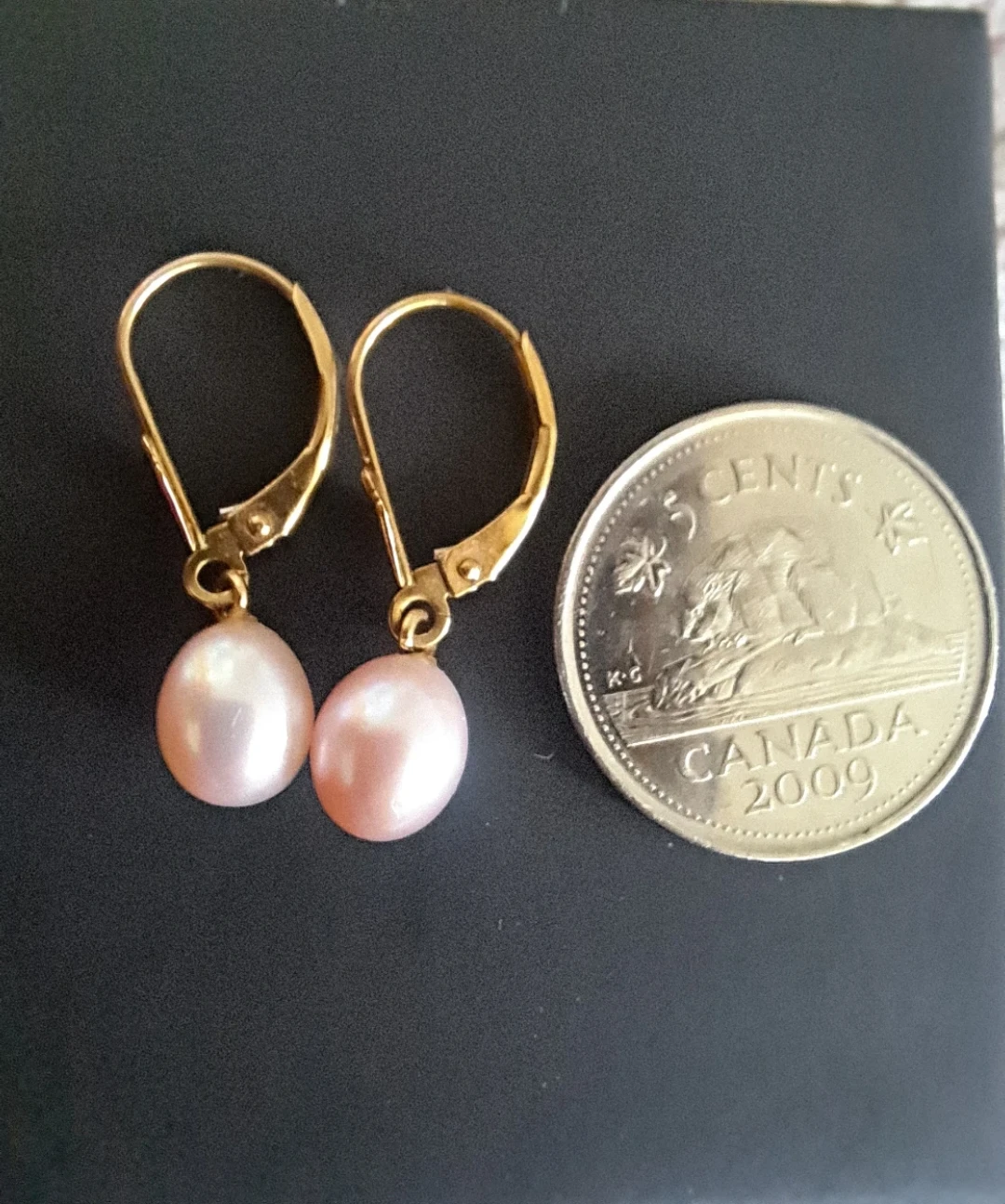 10K Gold Pink Pearl Drop Earrings - photo 3
