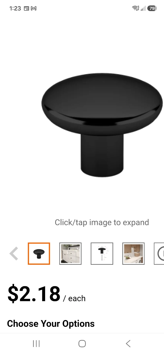 Richelieu Black Cabinet Knobs (Bulk) - photo 2