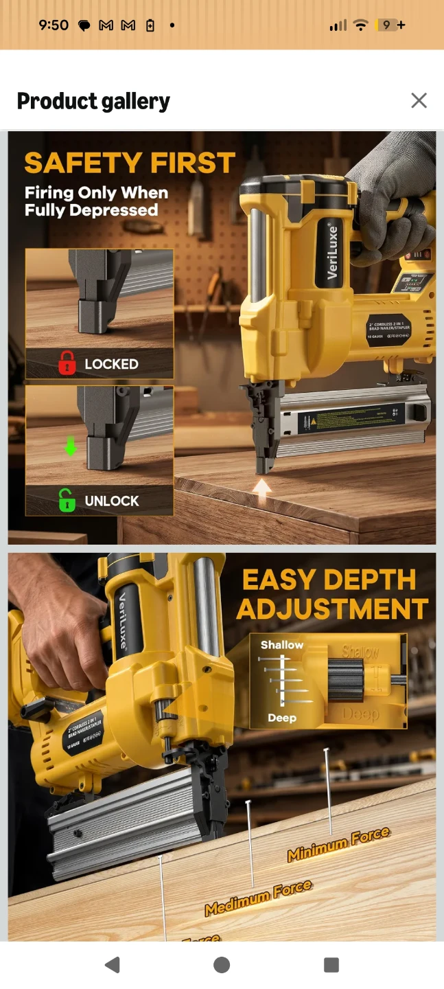 VeriLuxe 2-in-1 Cordless Brad Nailer/Stapler - photo 3