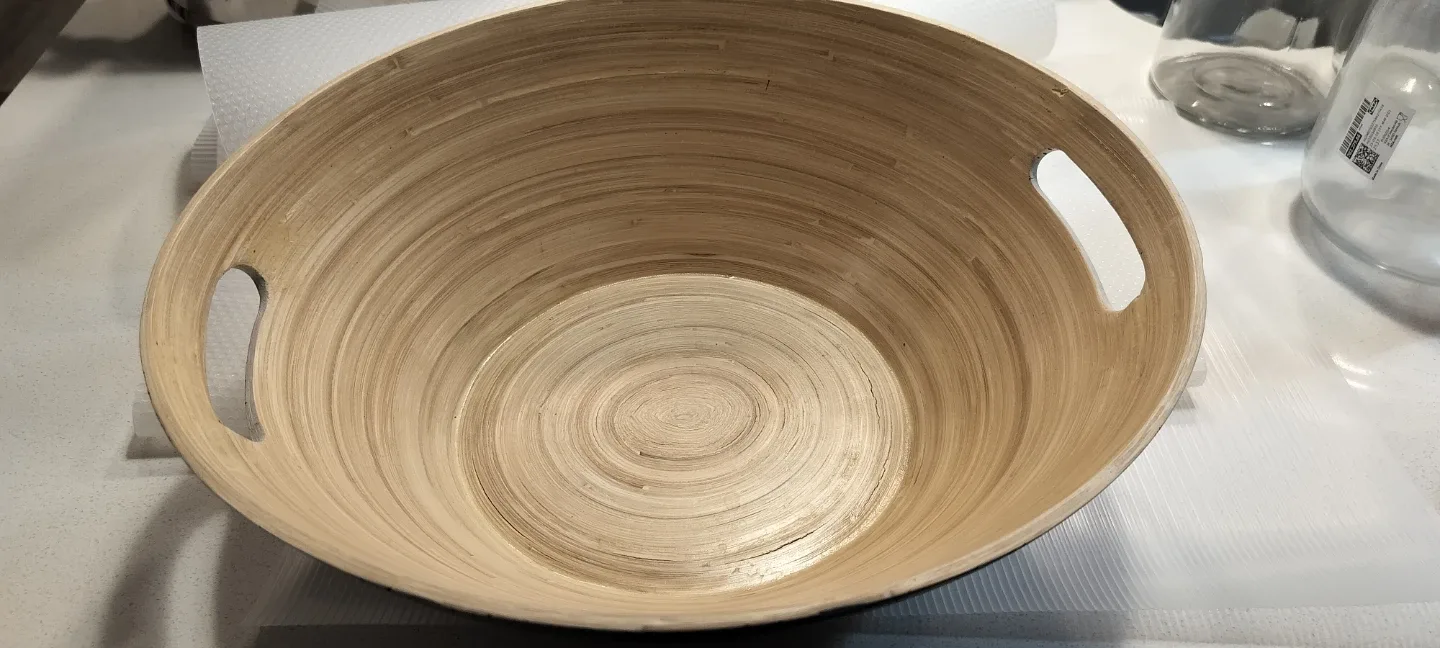 HomeSense Bamboo fruit bowl and a basket