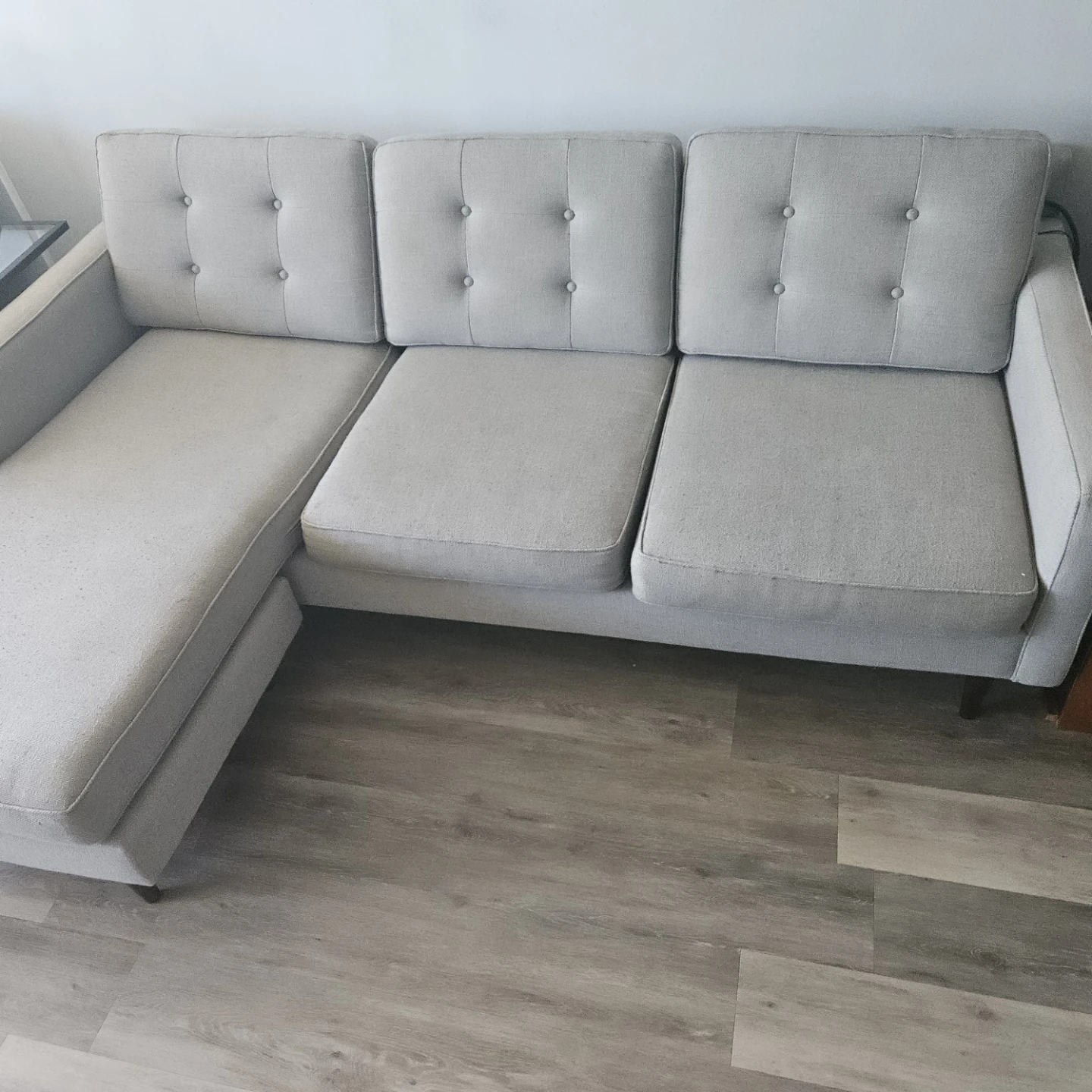 West Elm sofa with chaise