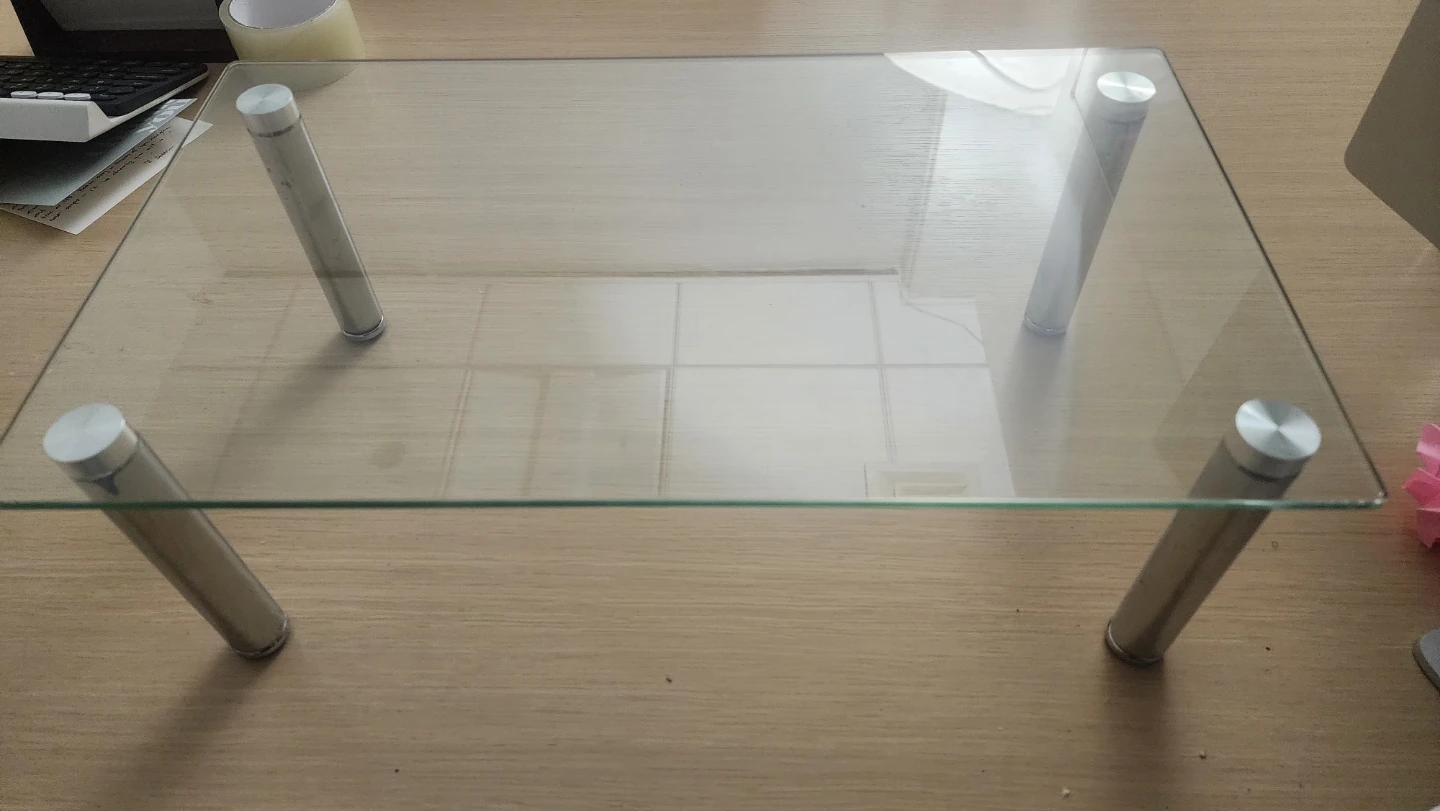 Glass Monitor Stand with Metal Legs
