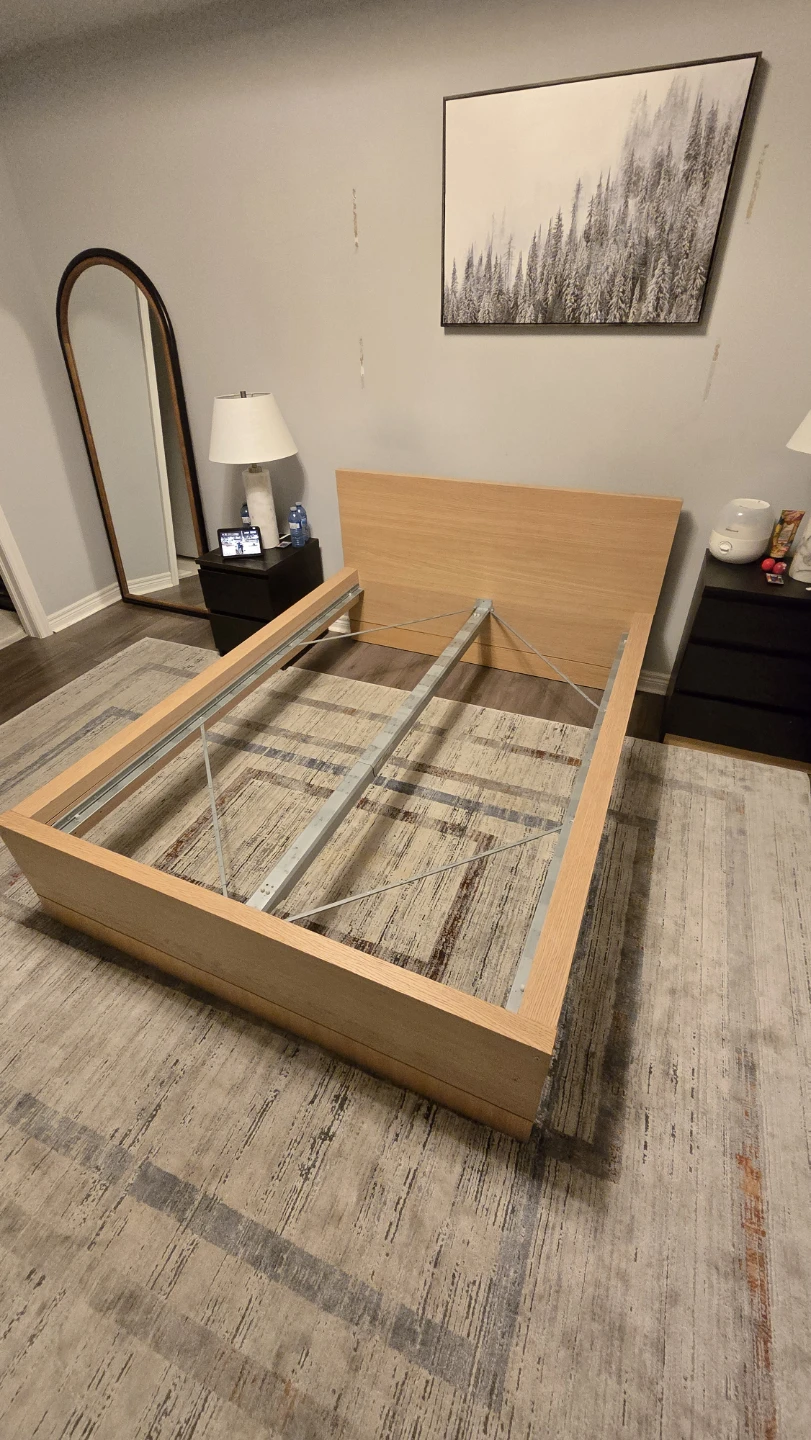 Light wood bed frame w/ matters - photo 2