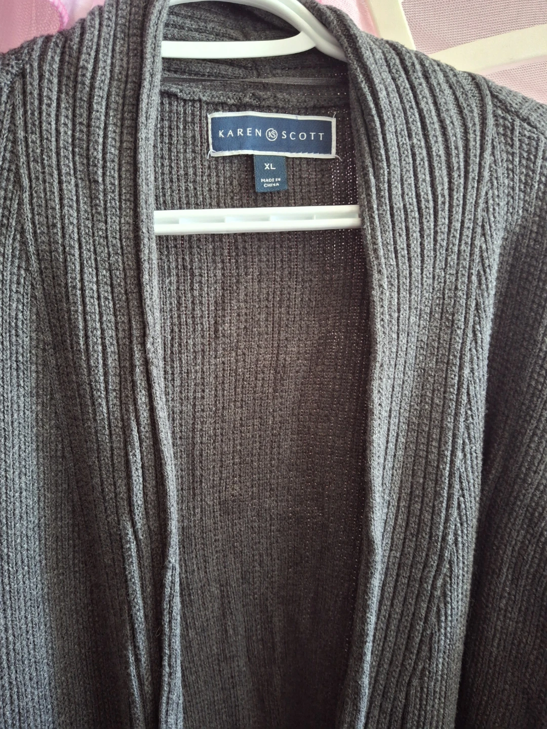 Karen Scott Grey Open Cardigan 🏈 - photo 2