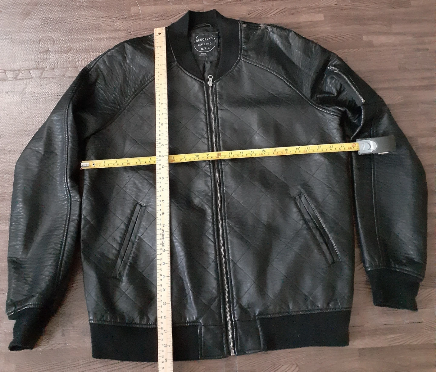 Brooklyn Calling N.Y.C. Black Quilted Bomber Jacket