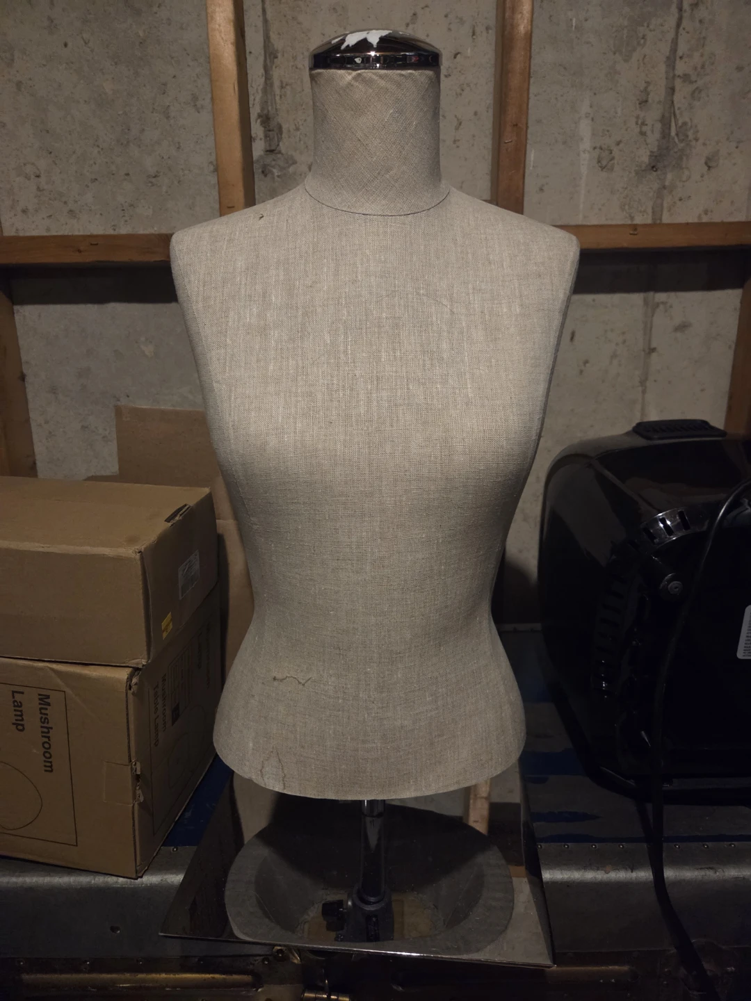 Beige Linen Dress Form Mannequin