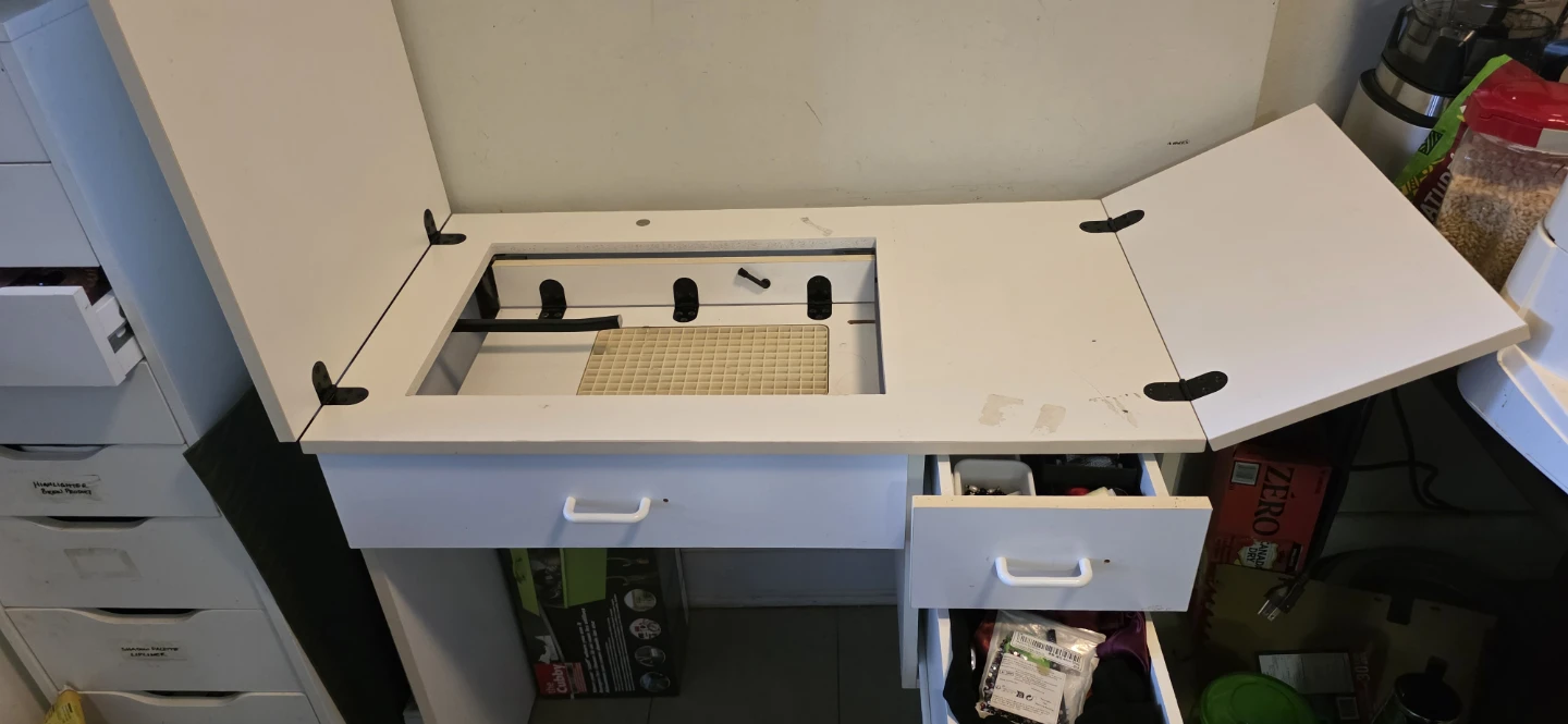 White sewing craft desk with storage - photo 2