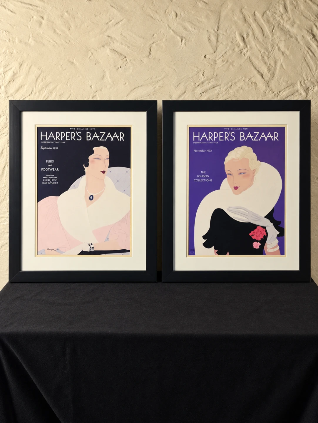Set of 2 Vintage Harper's Bazaar Framed Art Prints - photo 5