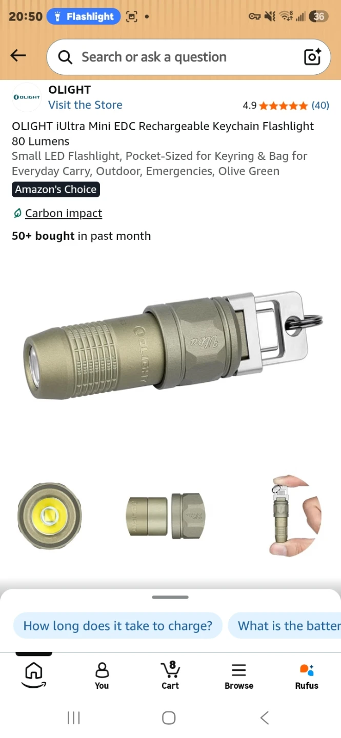 OLIGHT iUltra Mini EDC Keychain Flashlight