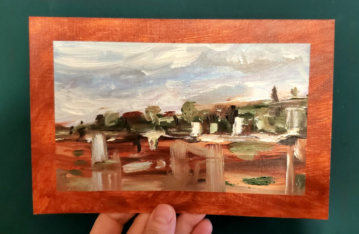 Original Hand-Painted Landscape on Board