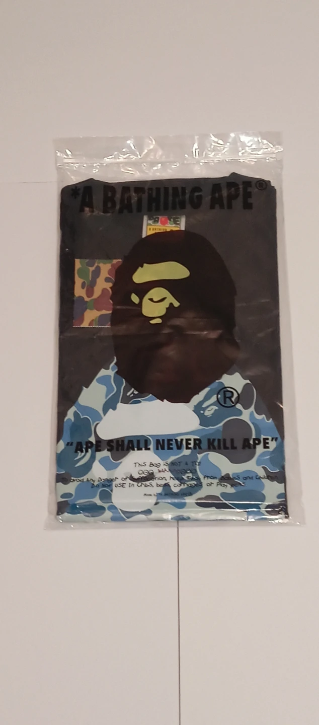 A Bathing Ape Black T-Shirt with Camo Ape Head Graphic
