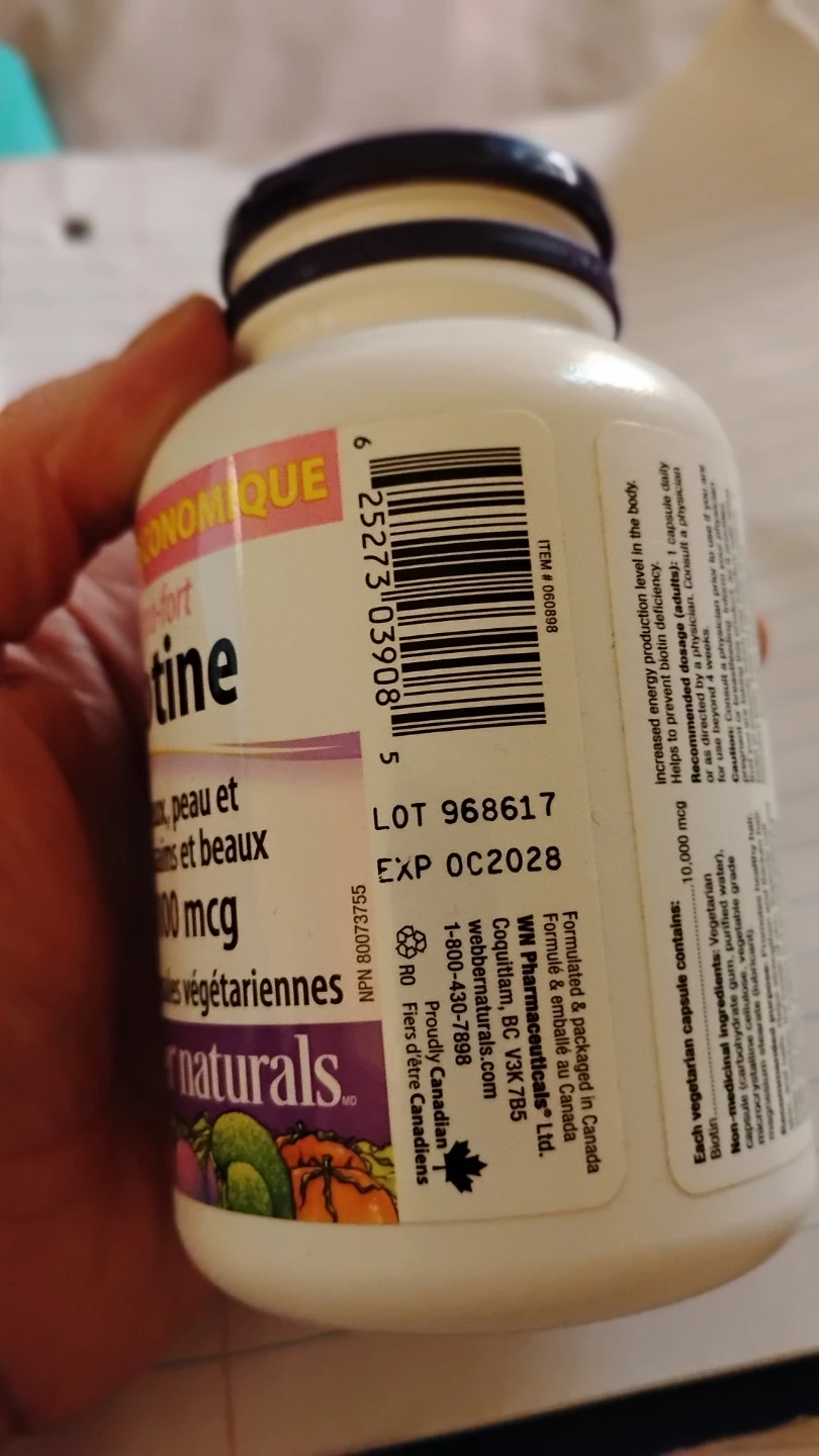 Webber Naturals Biotin 10,000 mcg 120 - photo 2