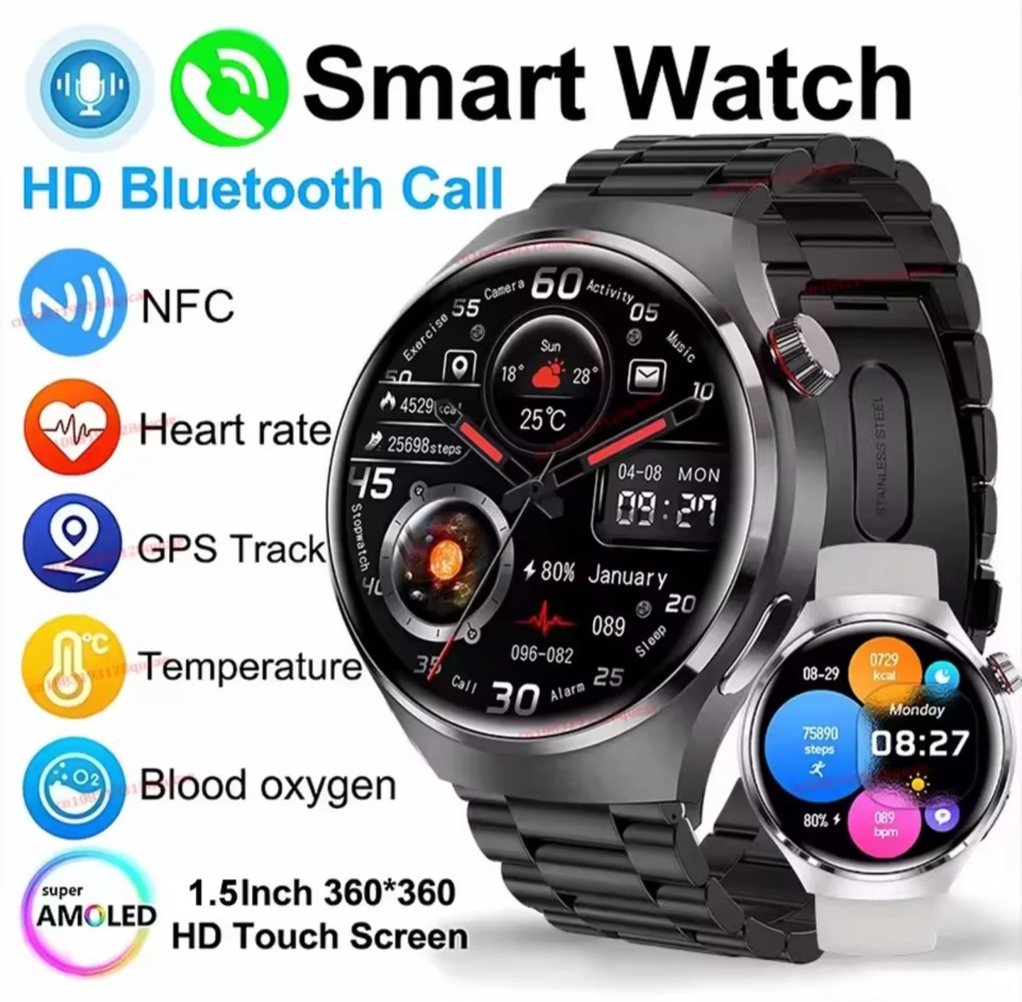 Smart Watch with HD Bluetooth Calling