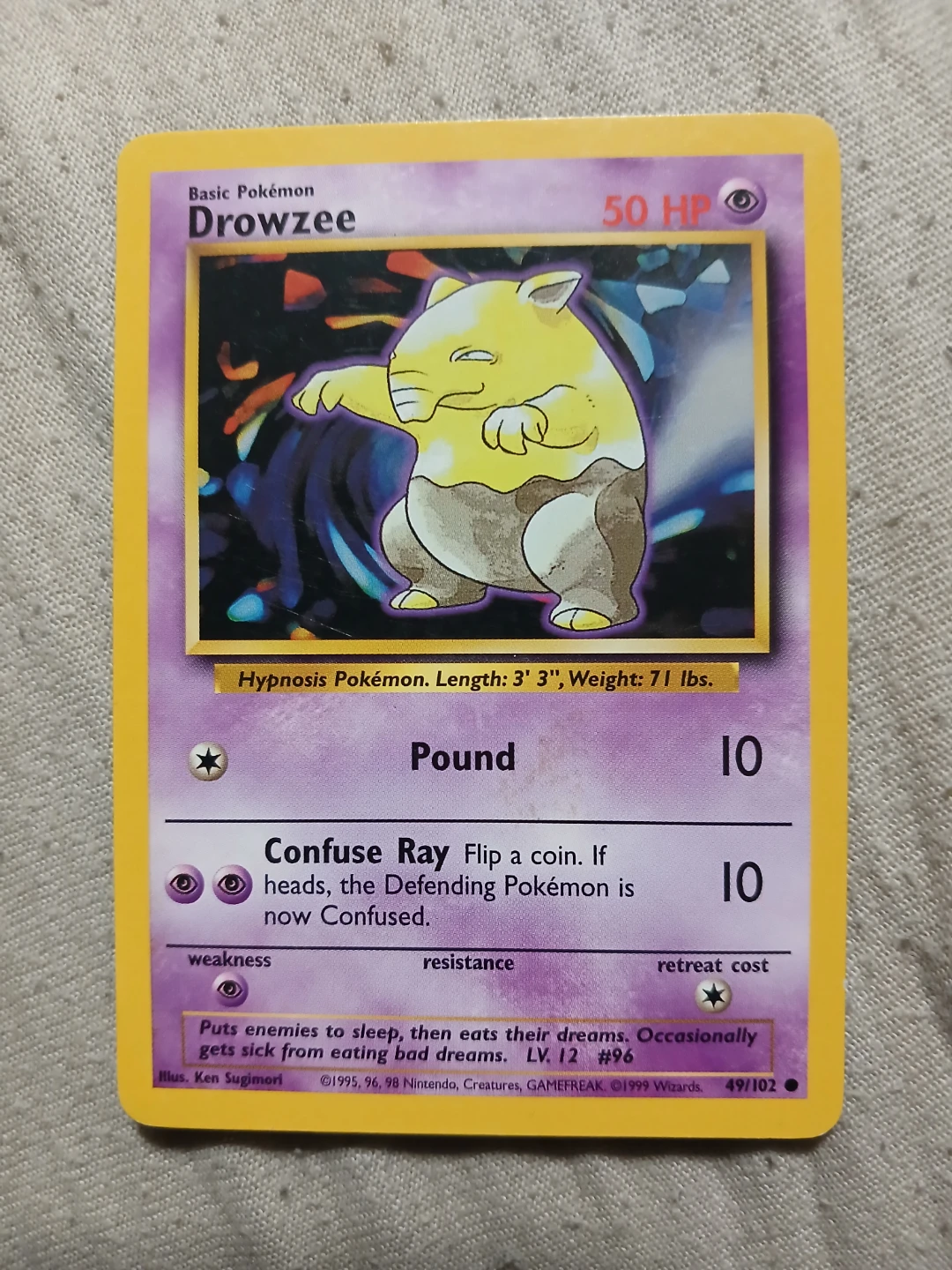 Drowzee 49/102 1999 Pokémon Card