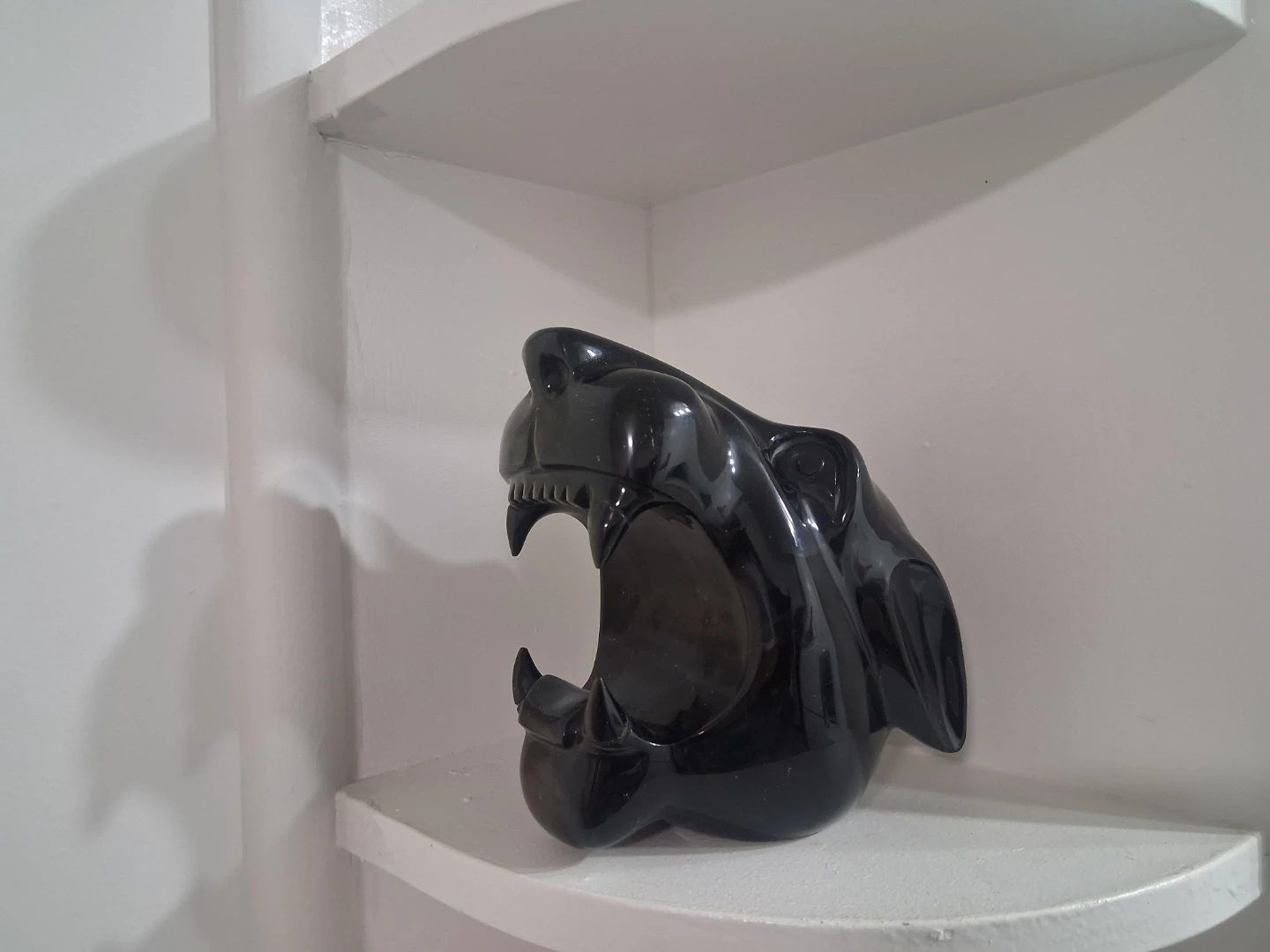 Vintage Black Panther Head Figurine Bowl - photo 2