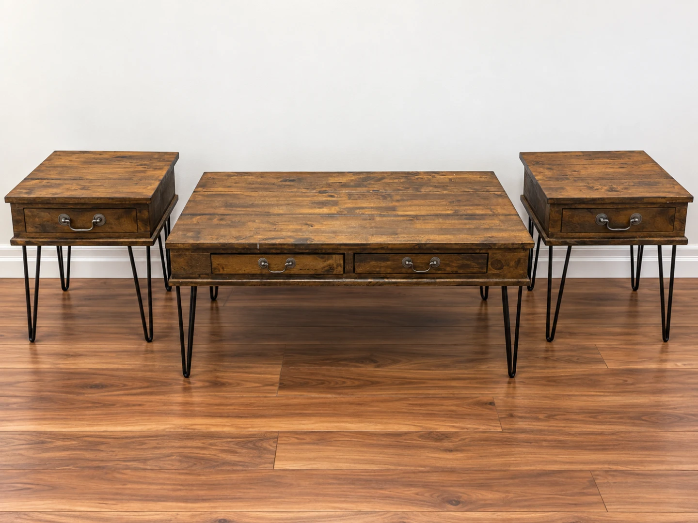 Moving Sale – 3-Piece Rustic Coffee Table & Side Table Set