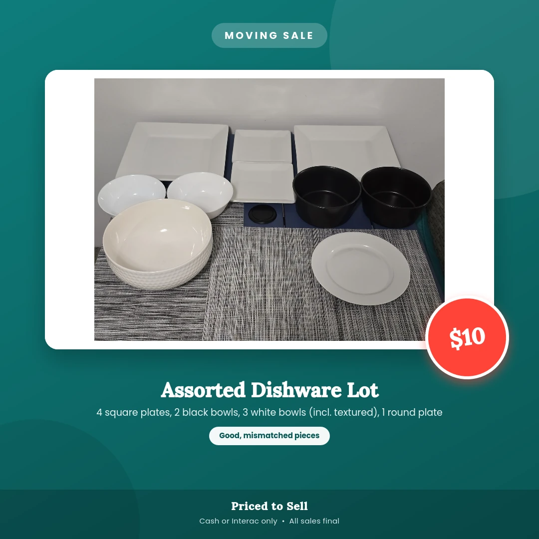 Assorted Dishware Set