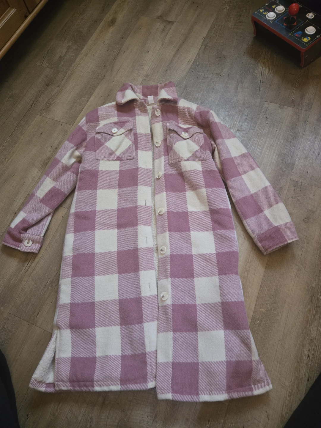 Joe Fresh Kids Plaid Shirt Jacket Pink