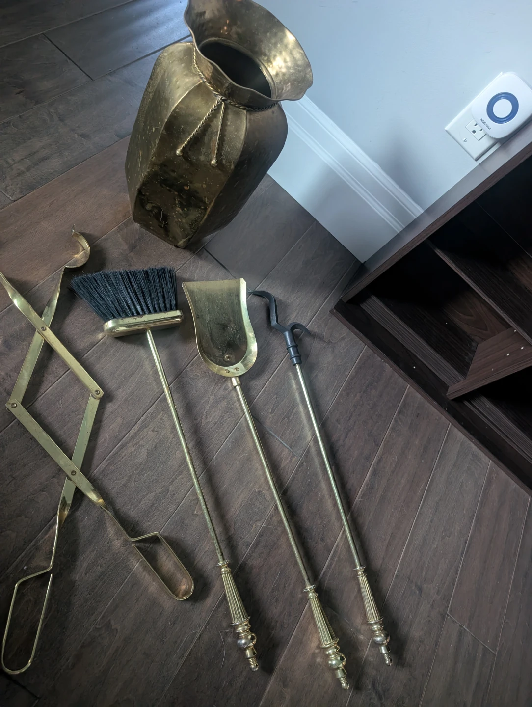 Gold Antique Fireplace Tool Set For Sale - photo 4