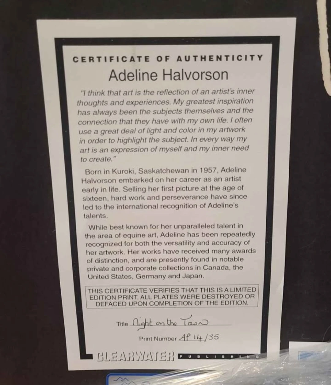 Signed and Numbered Still Life Art Print by Adeline Halvorson