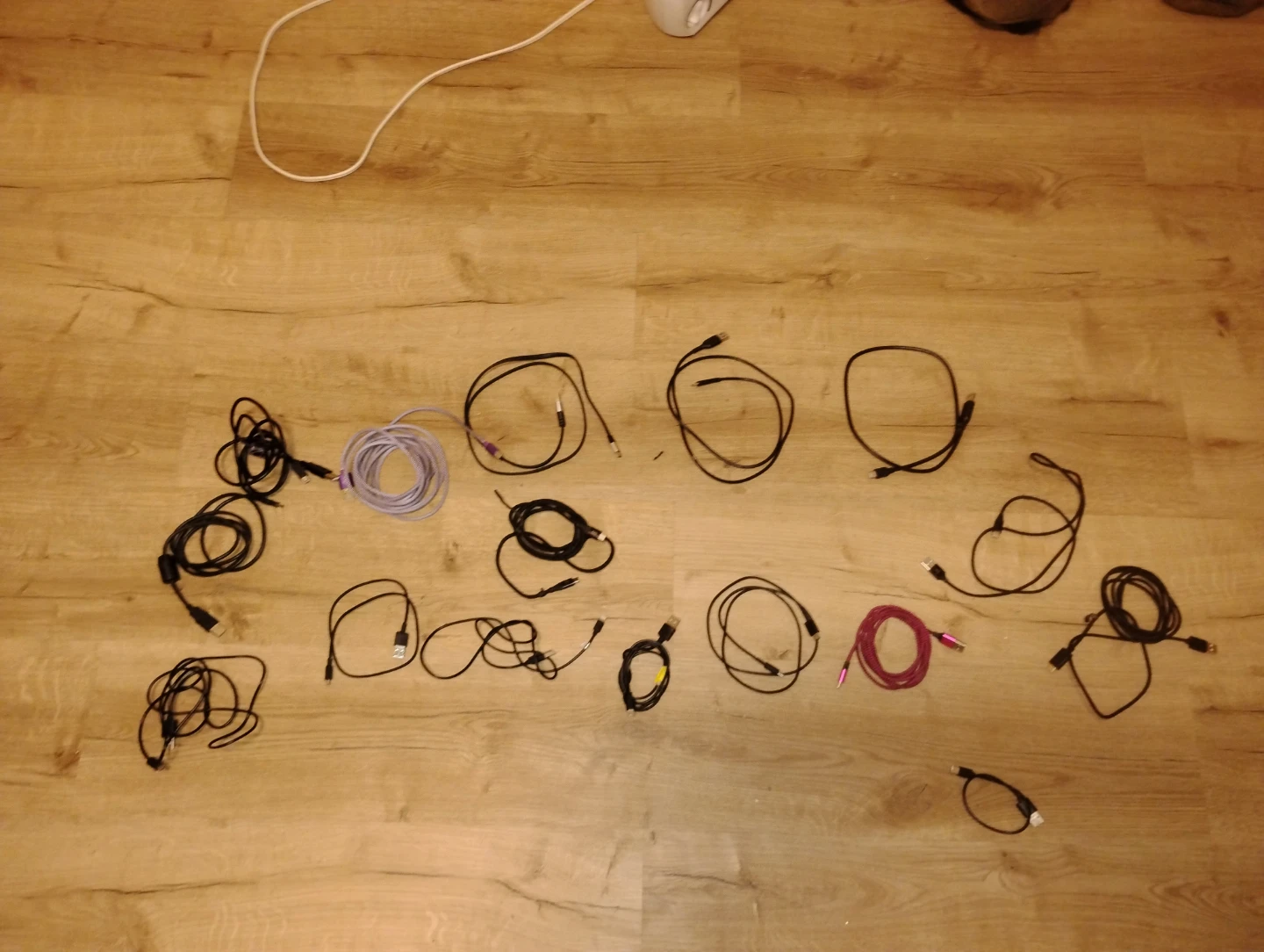 Assorted charging and data cables