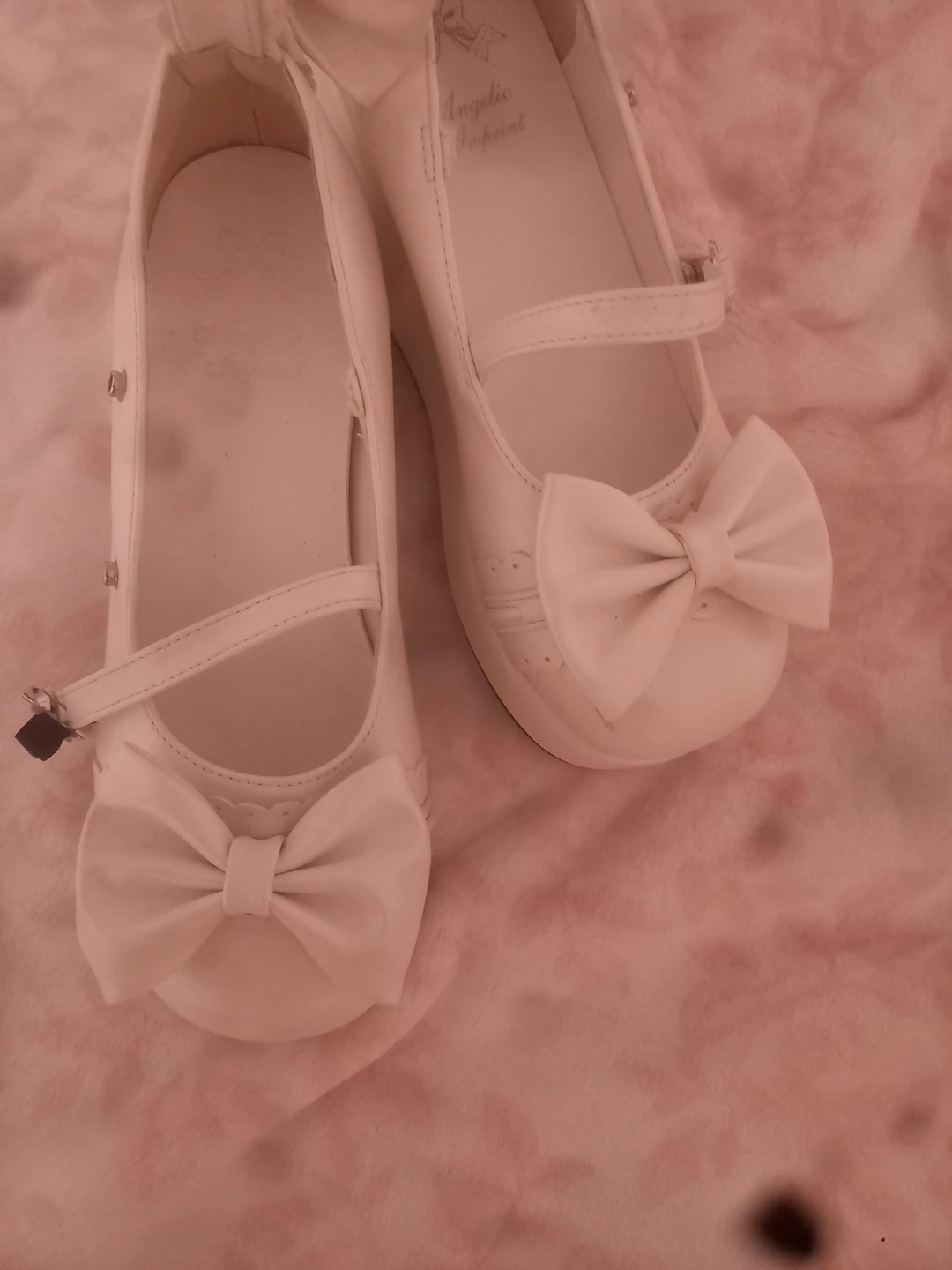 Angelic Imprint White Platform Shoes
