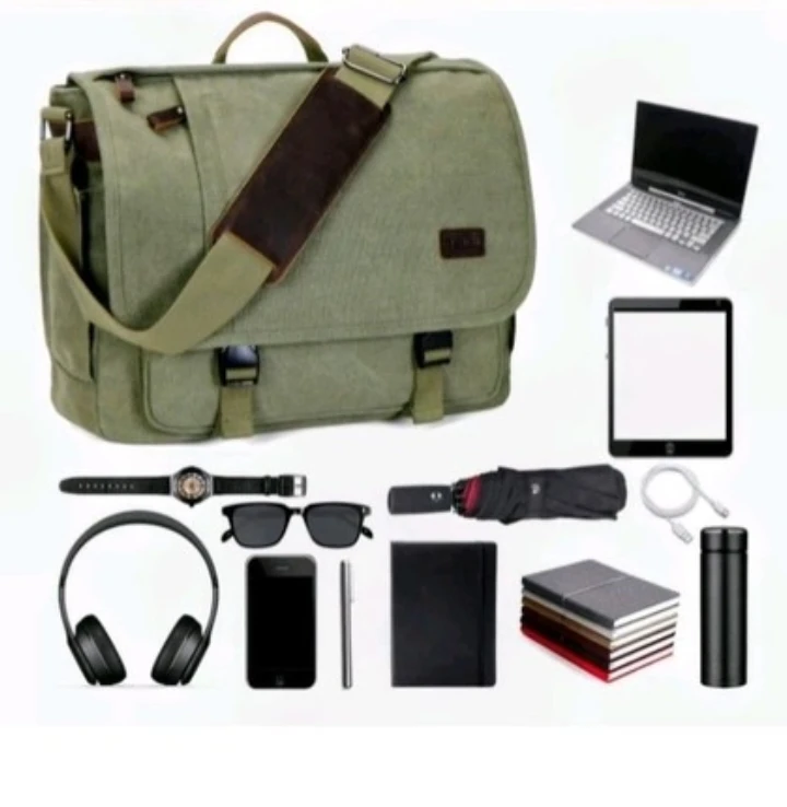 Nekten Padded Canvas 15 in Laptop Messenger Shoulder Bag - photo 3