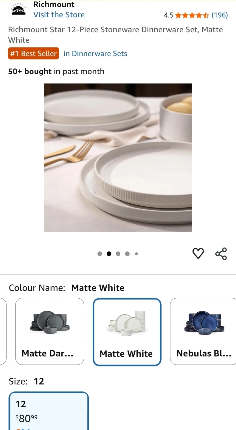Richmount Star 12-Piece Stoneware Dinnerware Set - photo 2