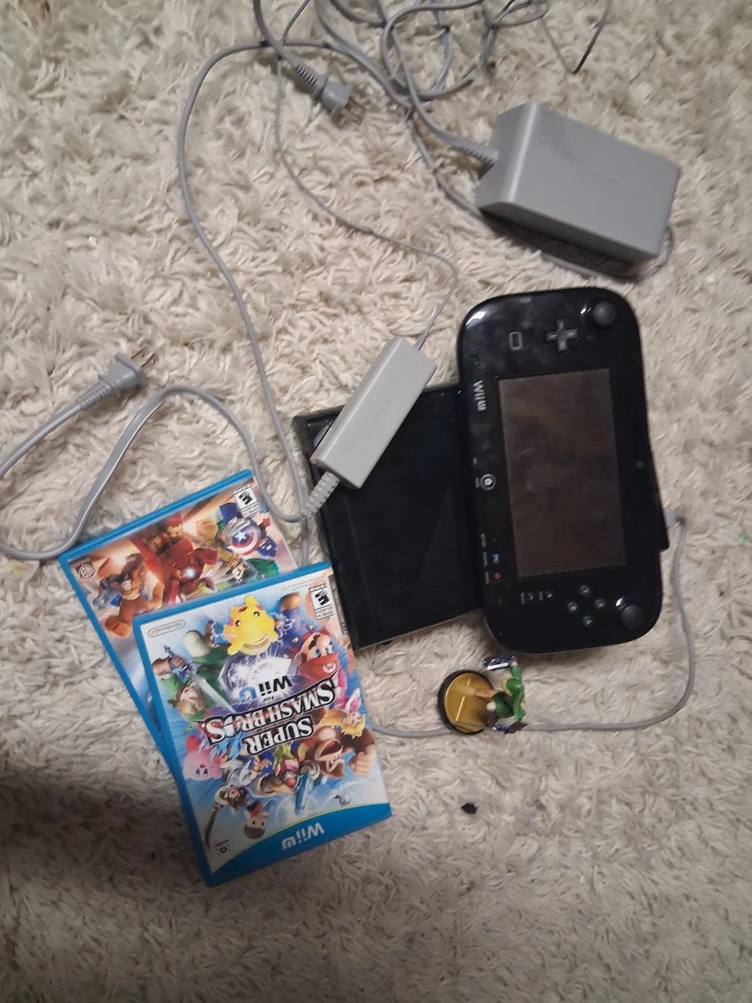 Nintendo Wii U Console with Super Smash Bros. and Marvel Game