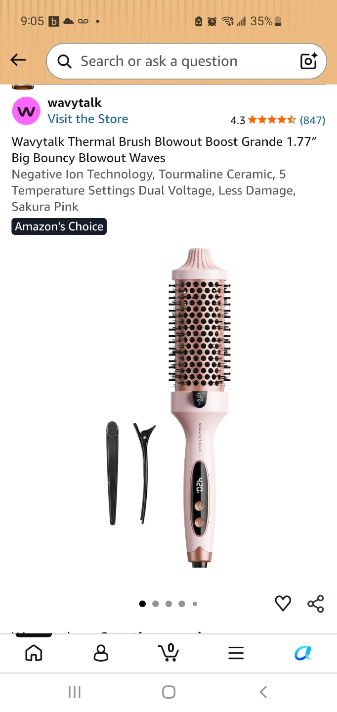 Brand new Wavytalk Thermal Brush Blowout Boost Grande 1.77"