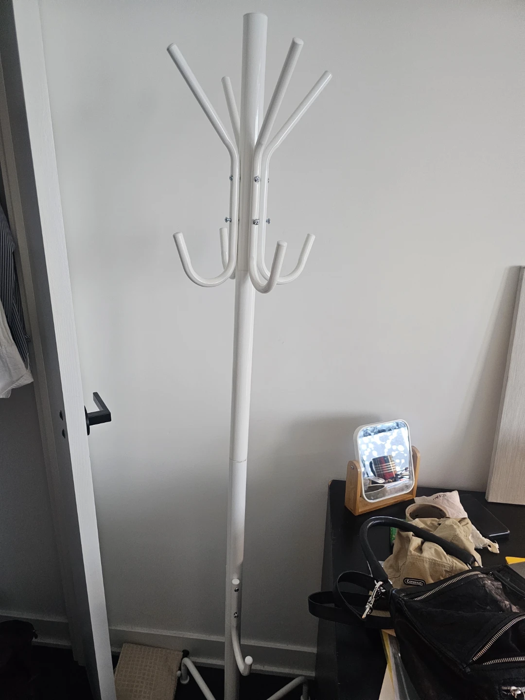 White Coat Rack Stand