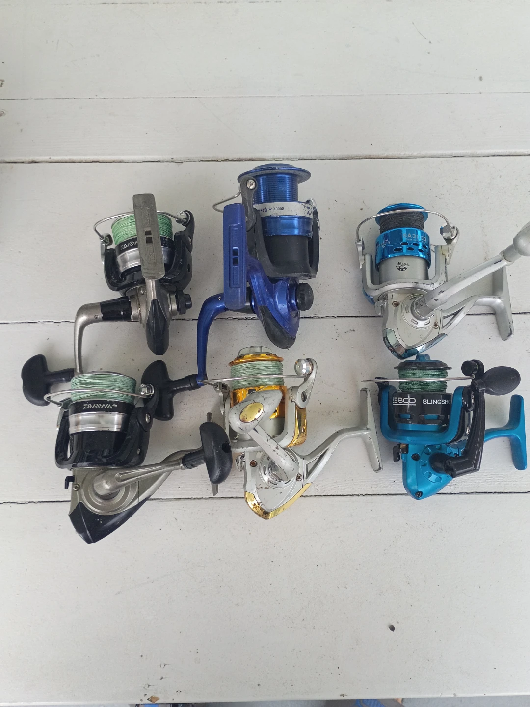 Set of 6 Mixed Spinning Fishing Reels