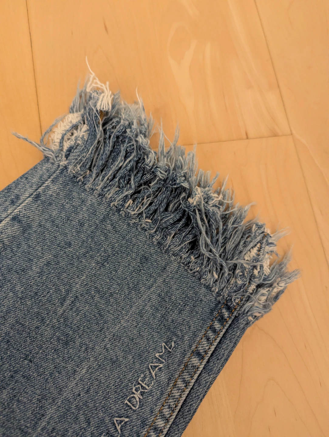 Zara Woman Embroidered Frayed Hem Distressed Jeans - photo 4