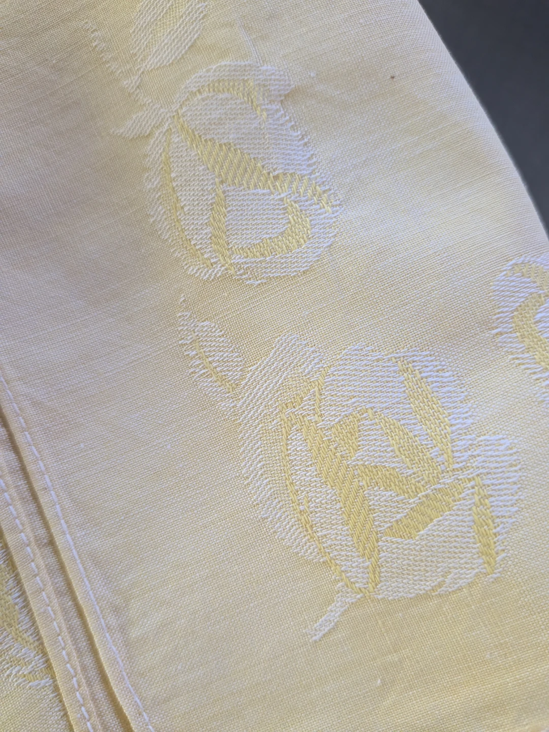 Vintage Pale Yellow Floral Hanky - photo 5