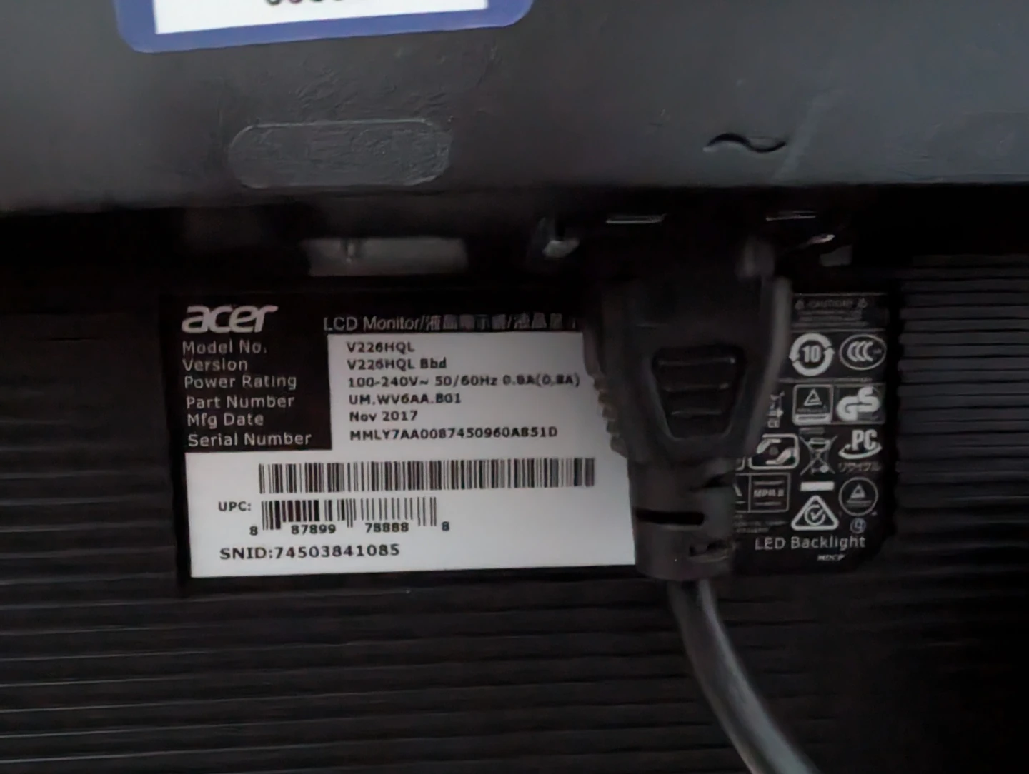 Acer V226HQL LCD Monitor - photo 3