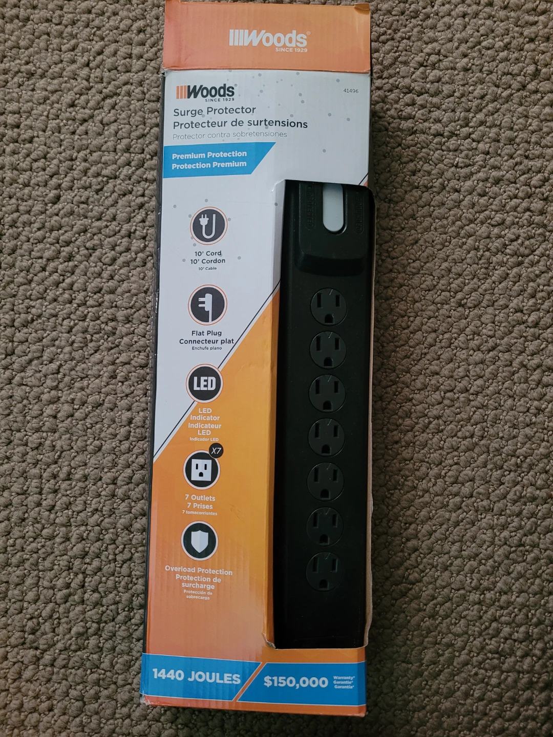Woods 41496 Surge Protector, 7 Outlets - photo 3