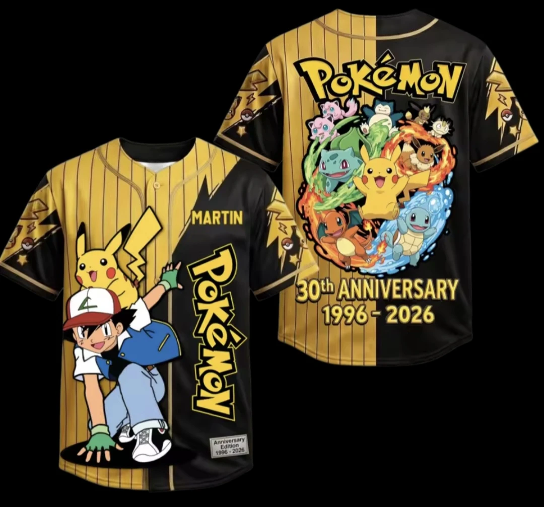 Pokemon 30th Anniversary Baseball Jersey