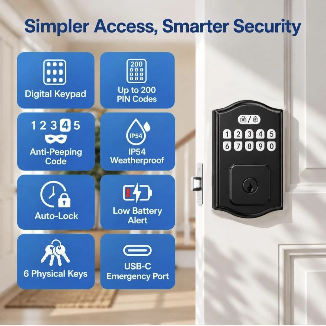 Electronic Deadbolt Keypad Lock - photo 2