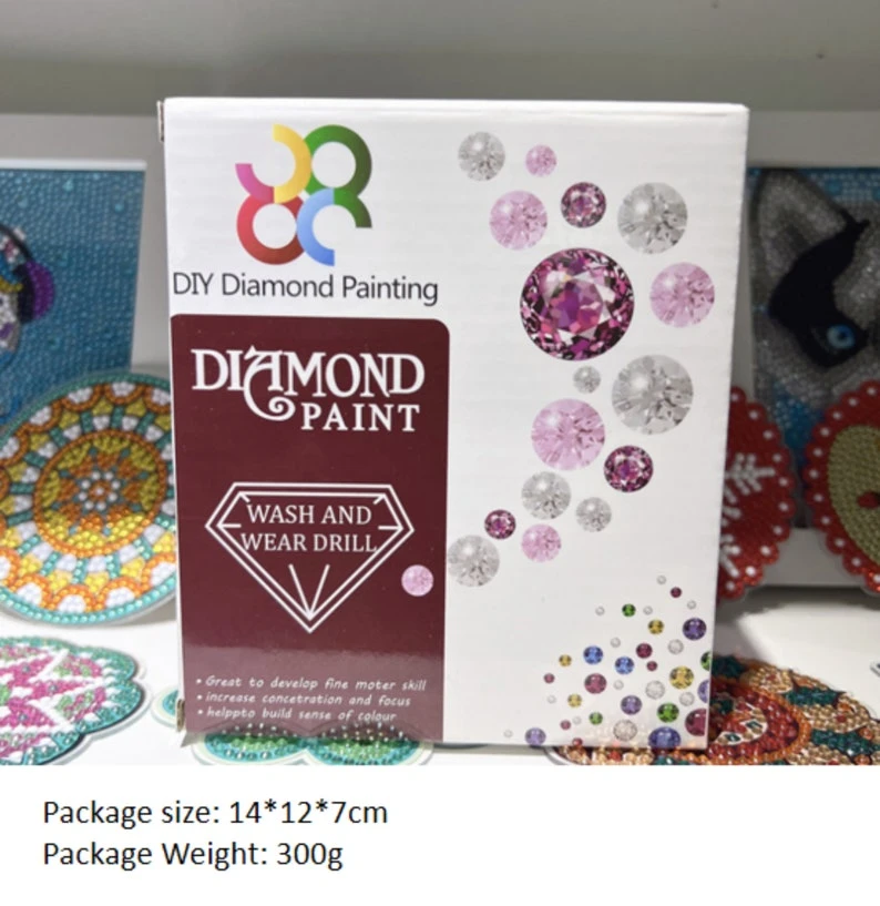 DIY Diamond Painting Kit. Coasters 8pcs set