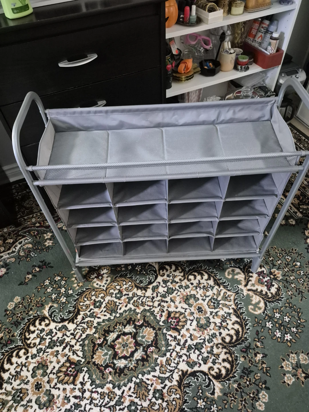 Grey 16-Compartment Shoe Organizer Rack - photo 2