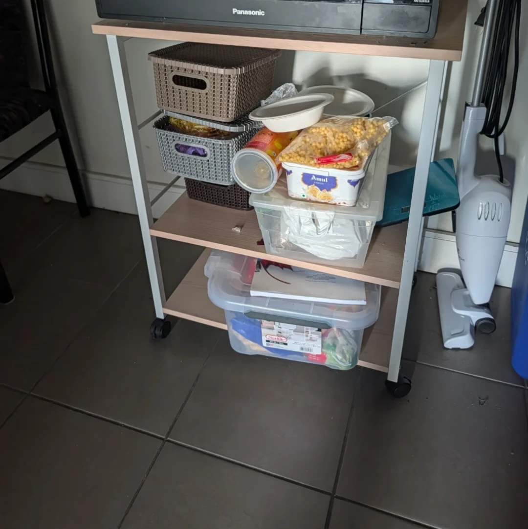 Costway -Rolling Kitchen Cart with 3 Shelves