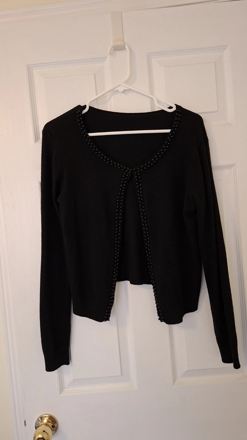 Black Beaded Cardigan