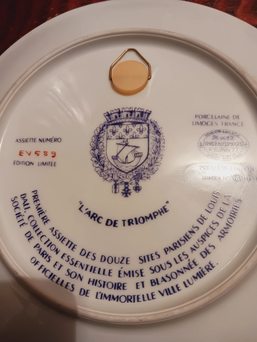 Louis Dali Limoges Porcelain Plate L'Arc de Triomphe - photo 4
