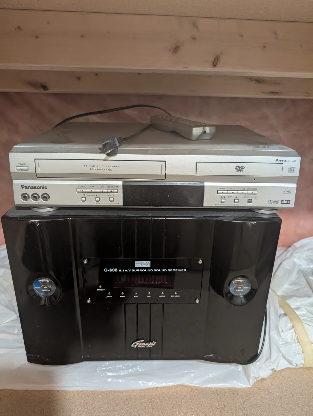 Panasonic DVD VCR Combo and Genesis G-608 Receiver