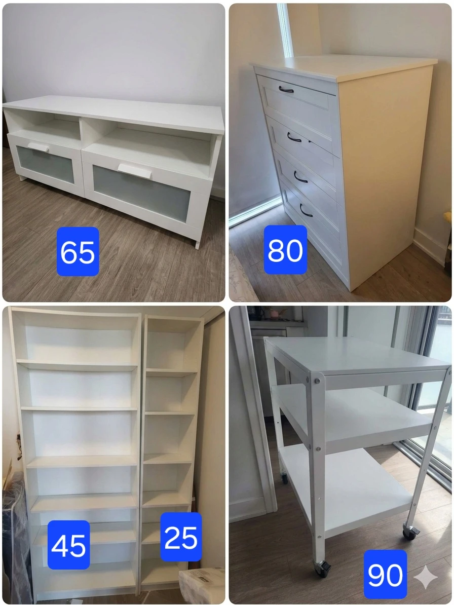 White IKEA furniture pieces